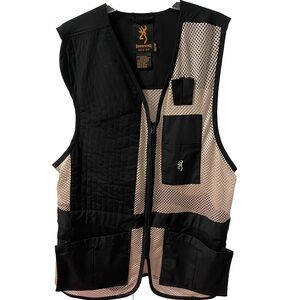 Browning Trapper Creek Cotton and Mesh Shooting Vest Black/Cream Men’s Sz XL/TG